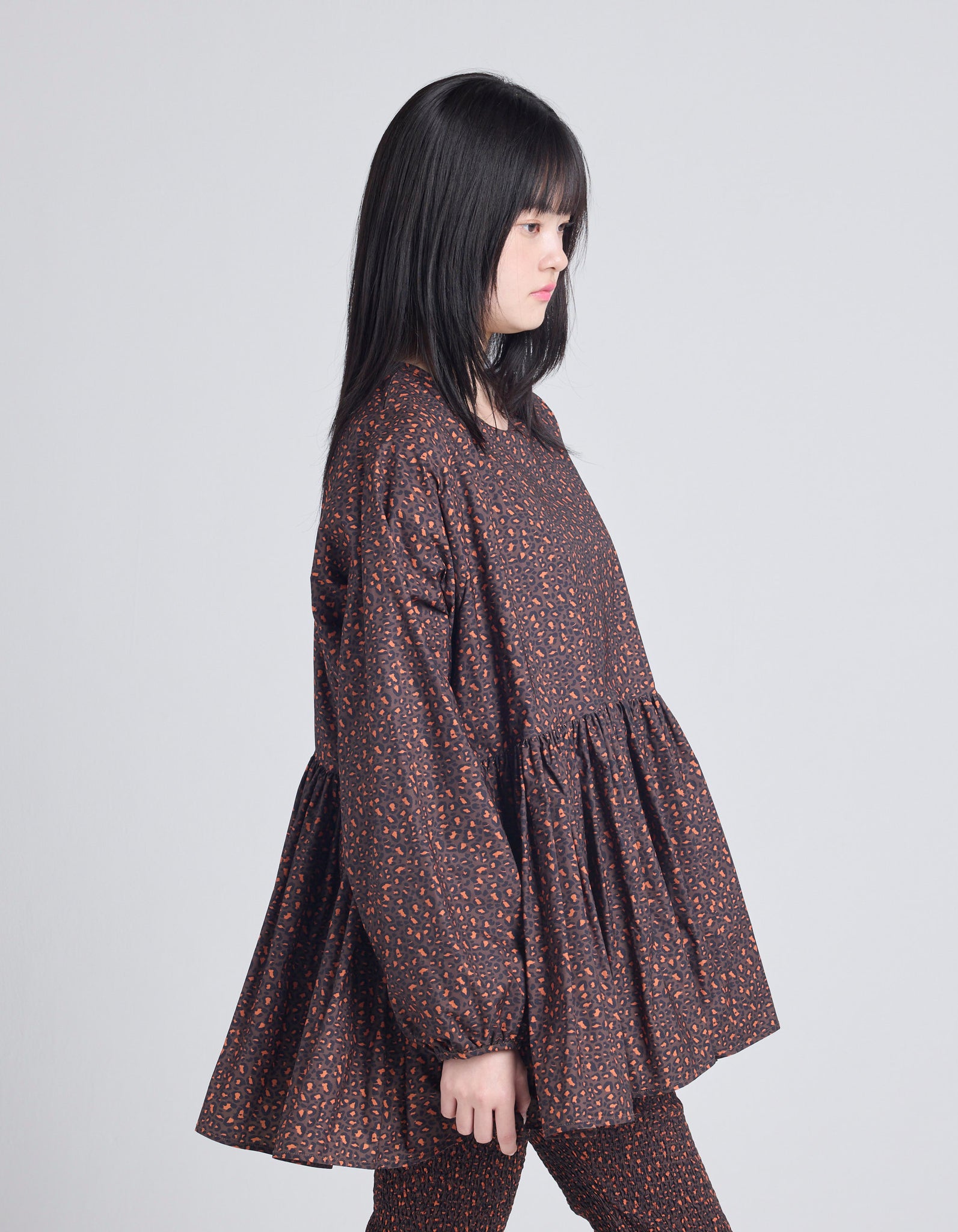 leopard mini dress / BROWN