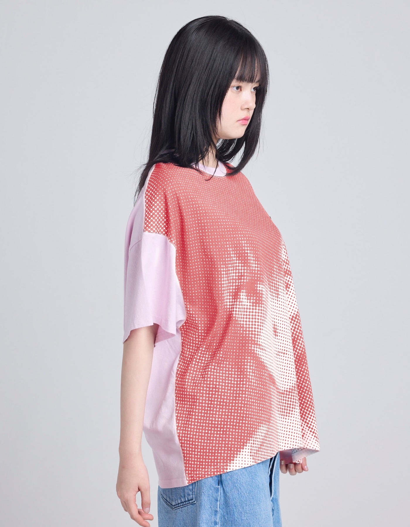 evangelion x little sunny bite face big tee / PINK