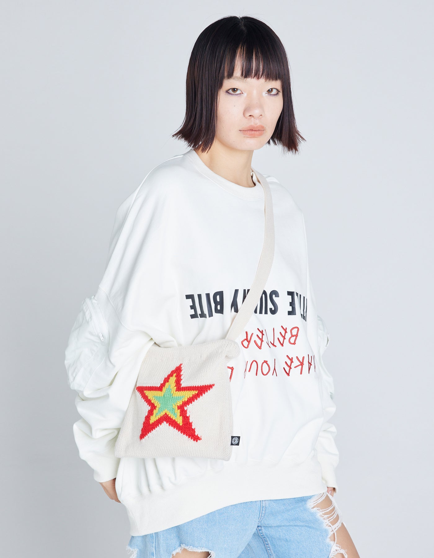 message big sweat top / WHITE