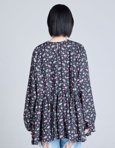 floral mini dress / BLACK