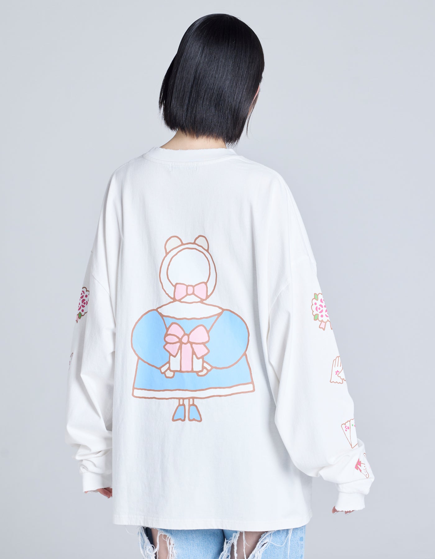MARRONCREAM x little sunny bite long tee / WHITE
