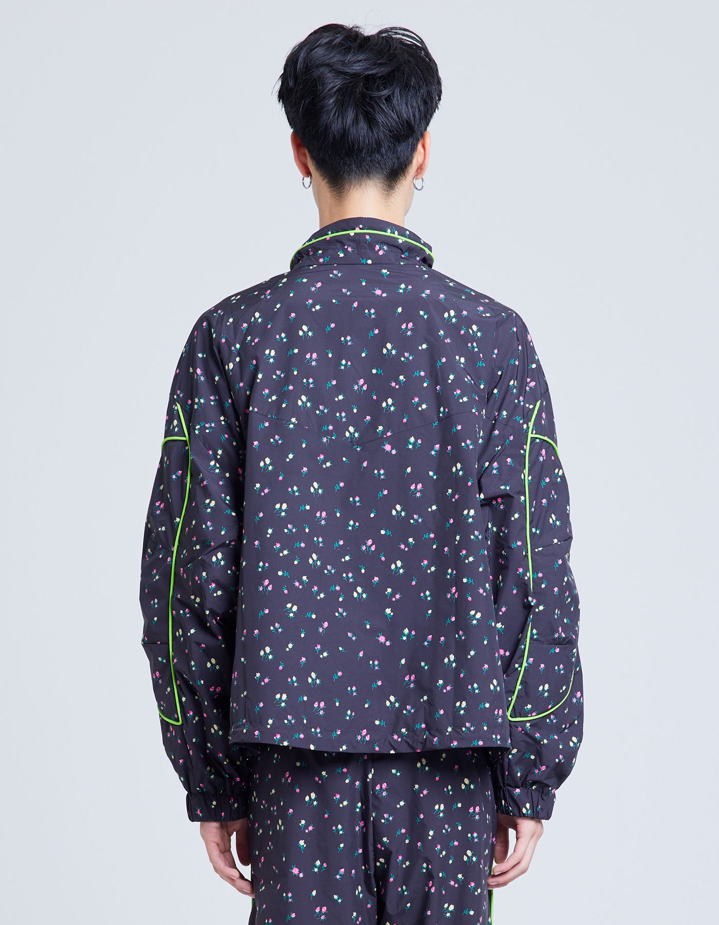 little sunny bite (リトルサニーバイト)floral nylon jacket / BLACK 