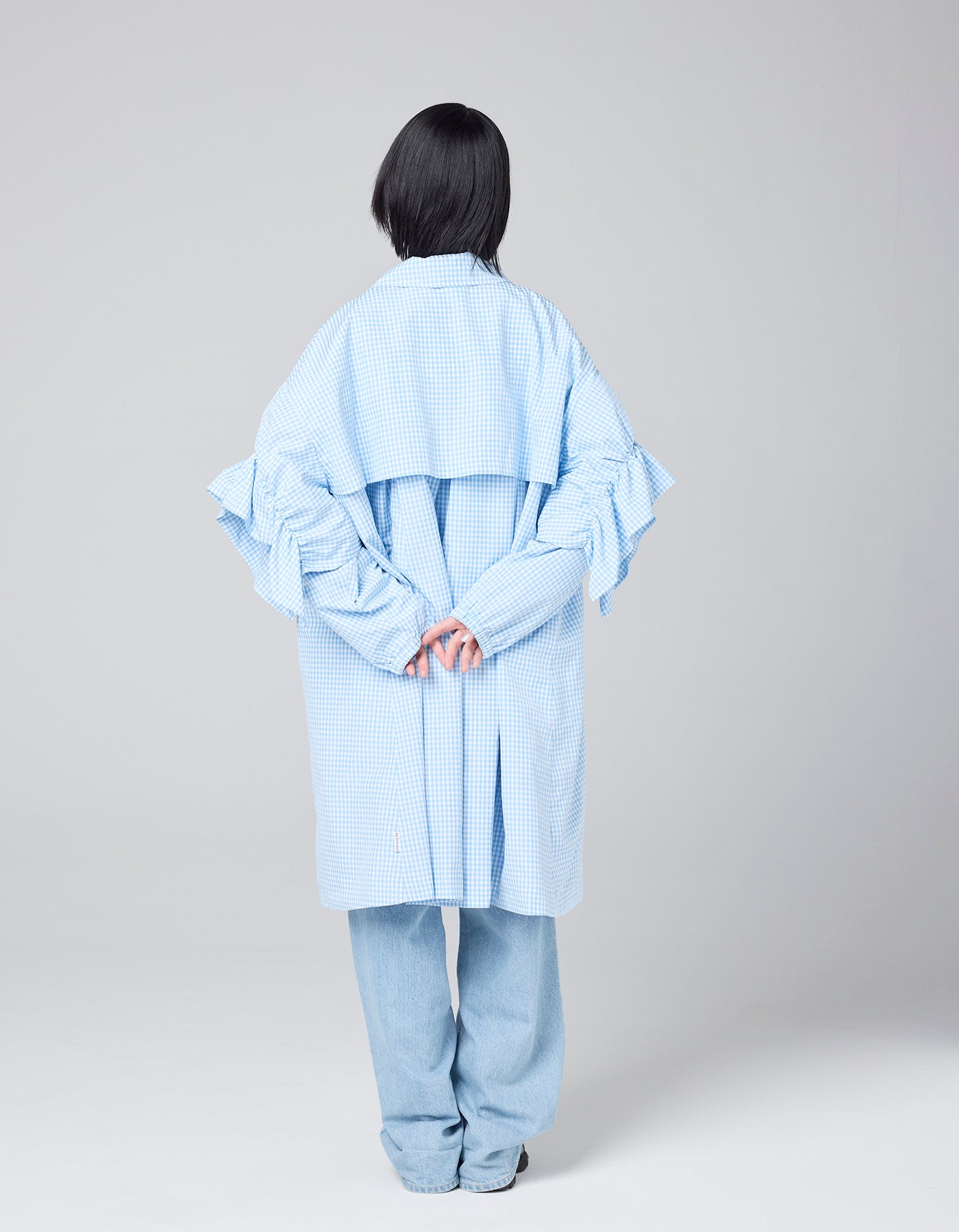 little sunny bite (リトルサニーバイト) checker long jacket / BLUE