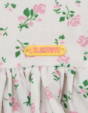 floral mini dress / WHITE