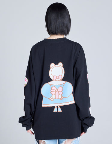 MARRONCREAM x little sunny bite long tee / BLACK