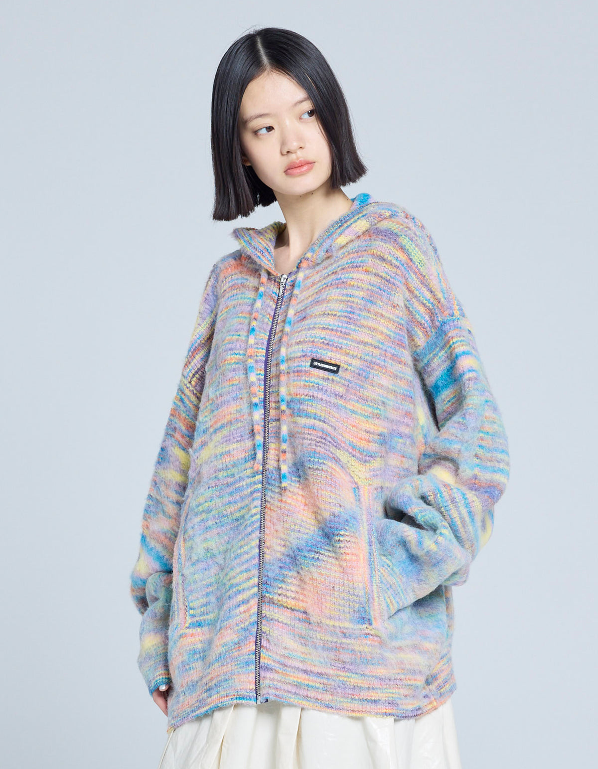 little sunny bite (リトルサニーバイト)gradation knit zip hoodie 