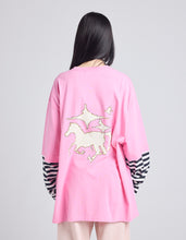 画像をギャラリービューアに読み込む, fake layered long tee / PINK