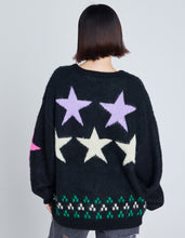 画像をギャラリービューアに読み込む, star knit top / BLACK