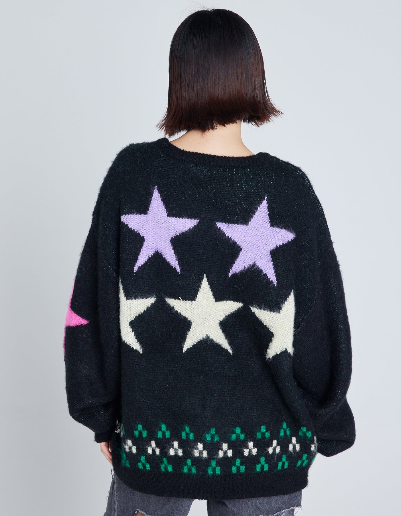 star knit top / BLACK