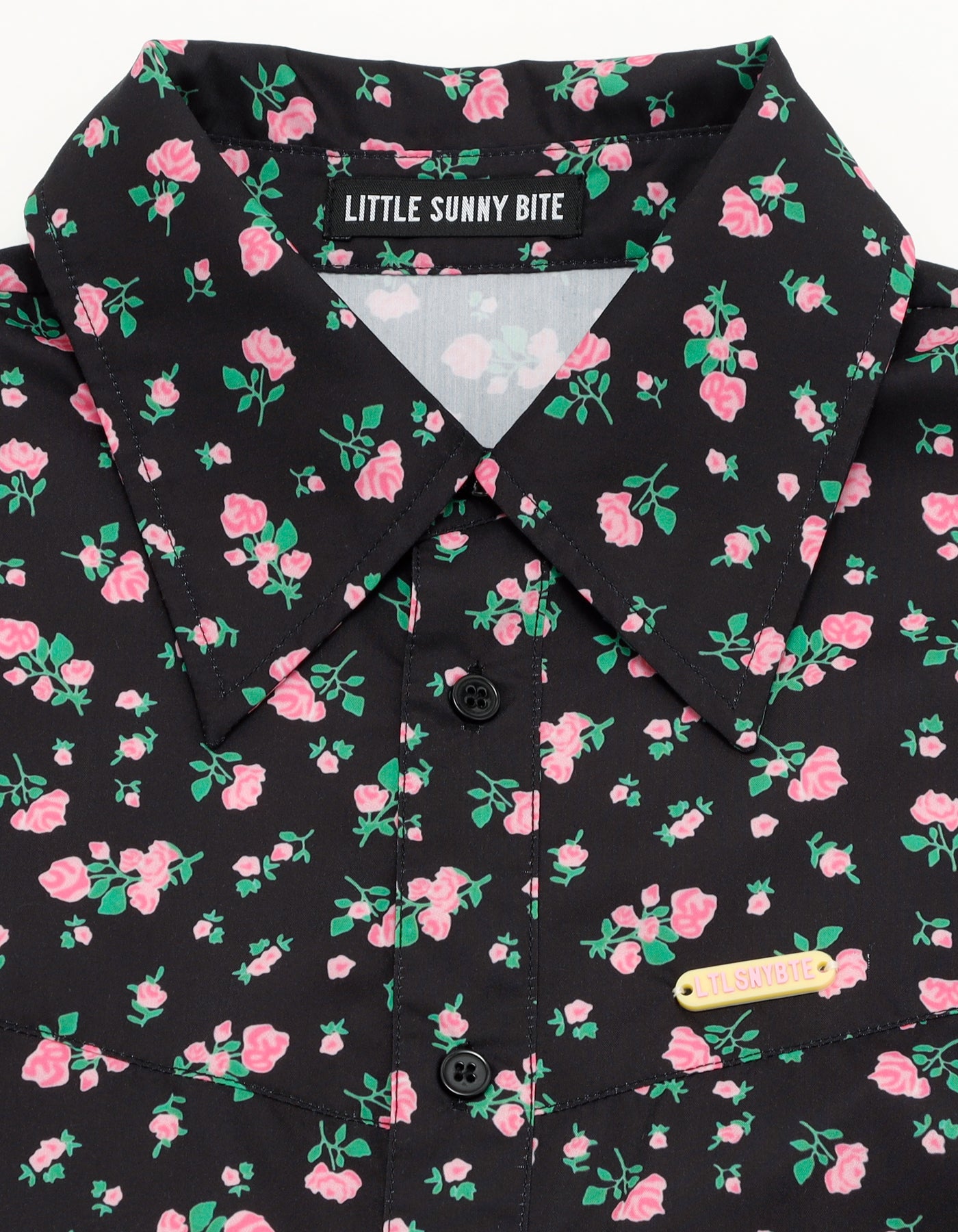 little sunny bite (リトルサニーバイト)floral shirts / BLACK