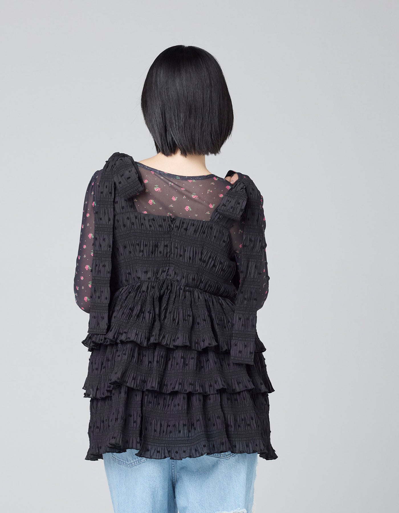 little sunny bite (リトルサニーバイト)tiered tunic / BLACK