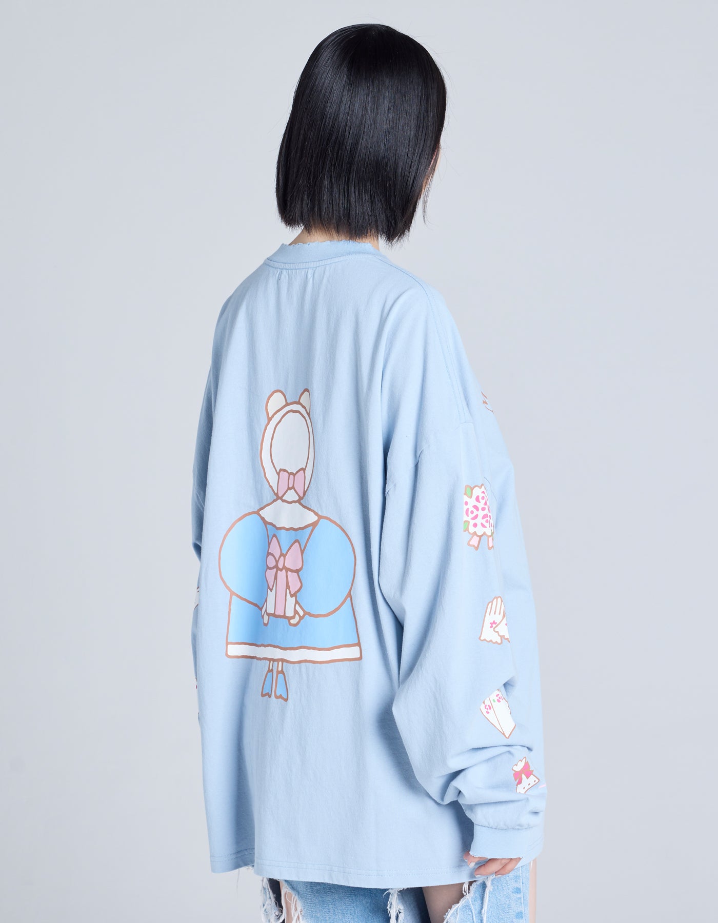 MARRONCREAM x little sunny bite long tee / BLUE