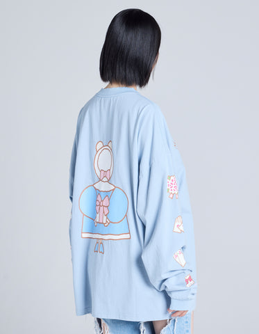 MARRONCREAM x little sunny bite long tee / BLUE