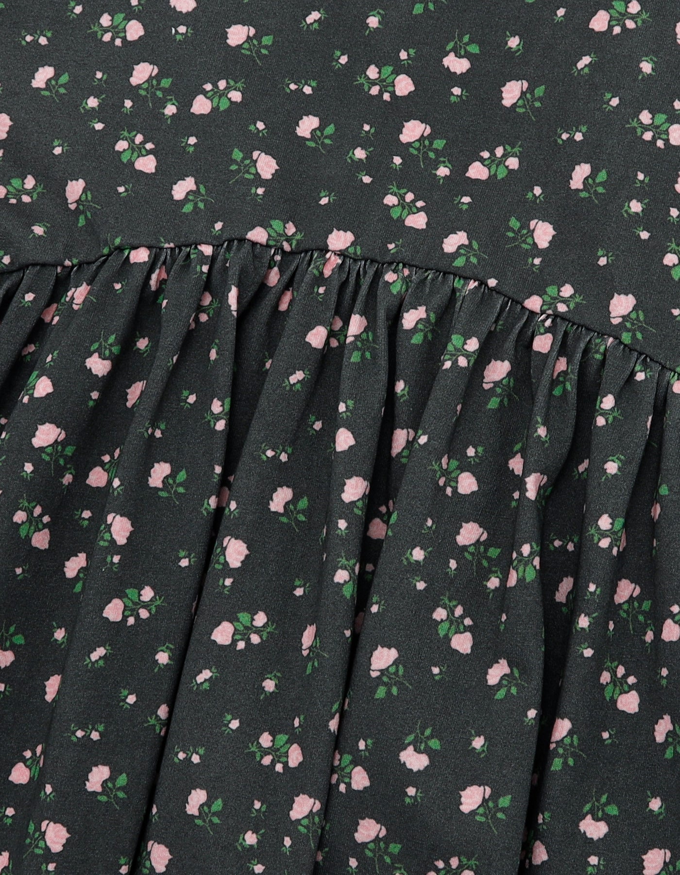 floral bomber mini dress tee / BLACK