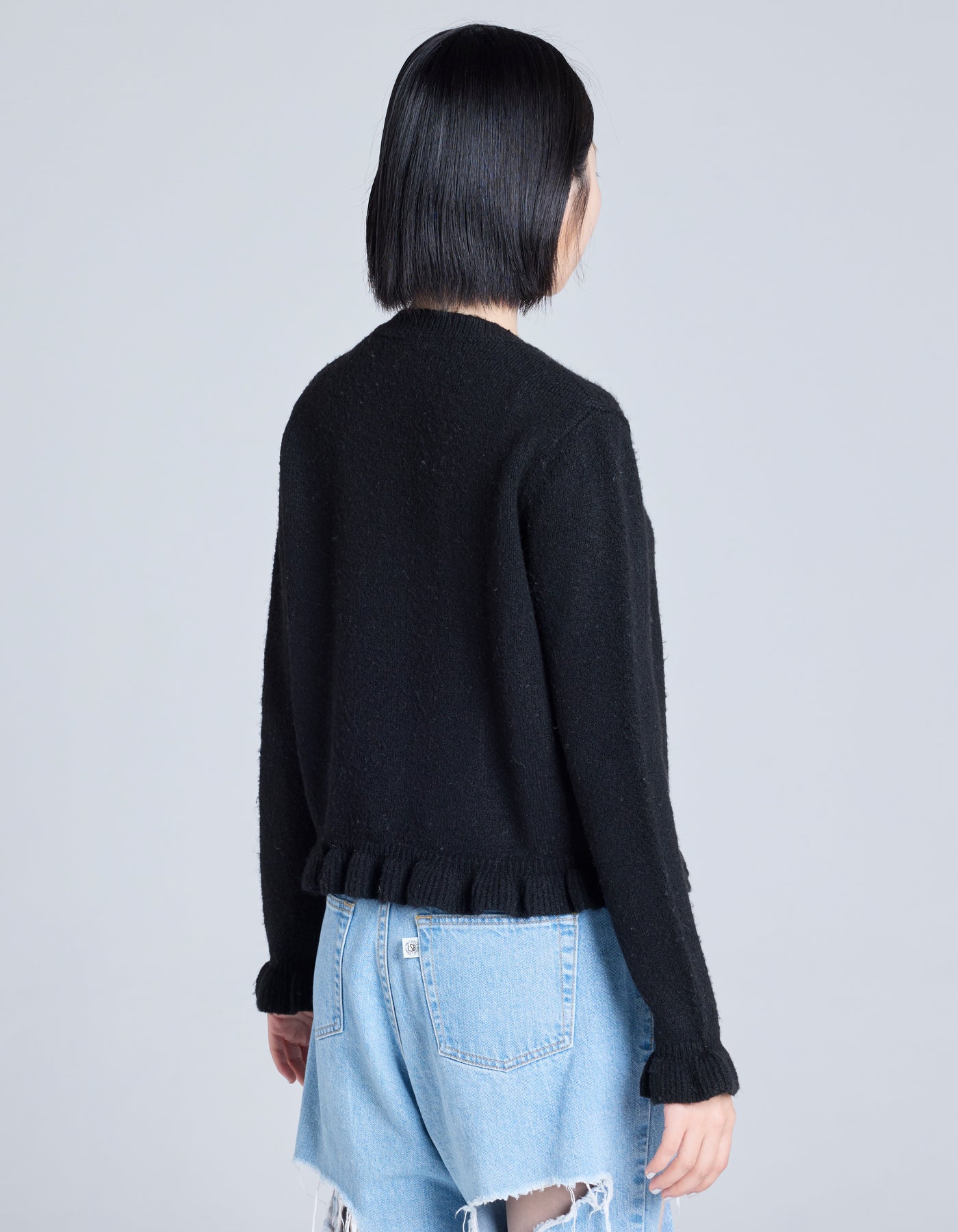 little sunny bite (リトルサニーバイト)ribbon cardigan / BLACK