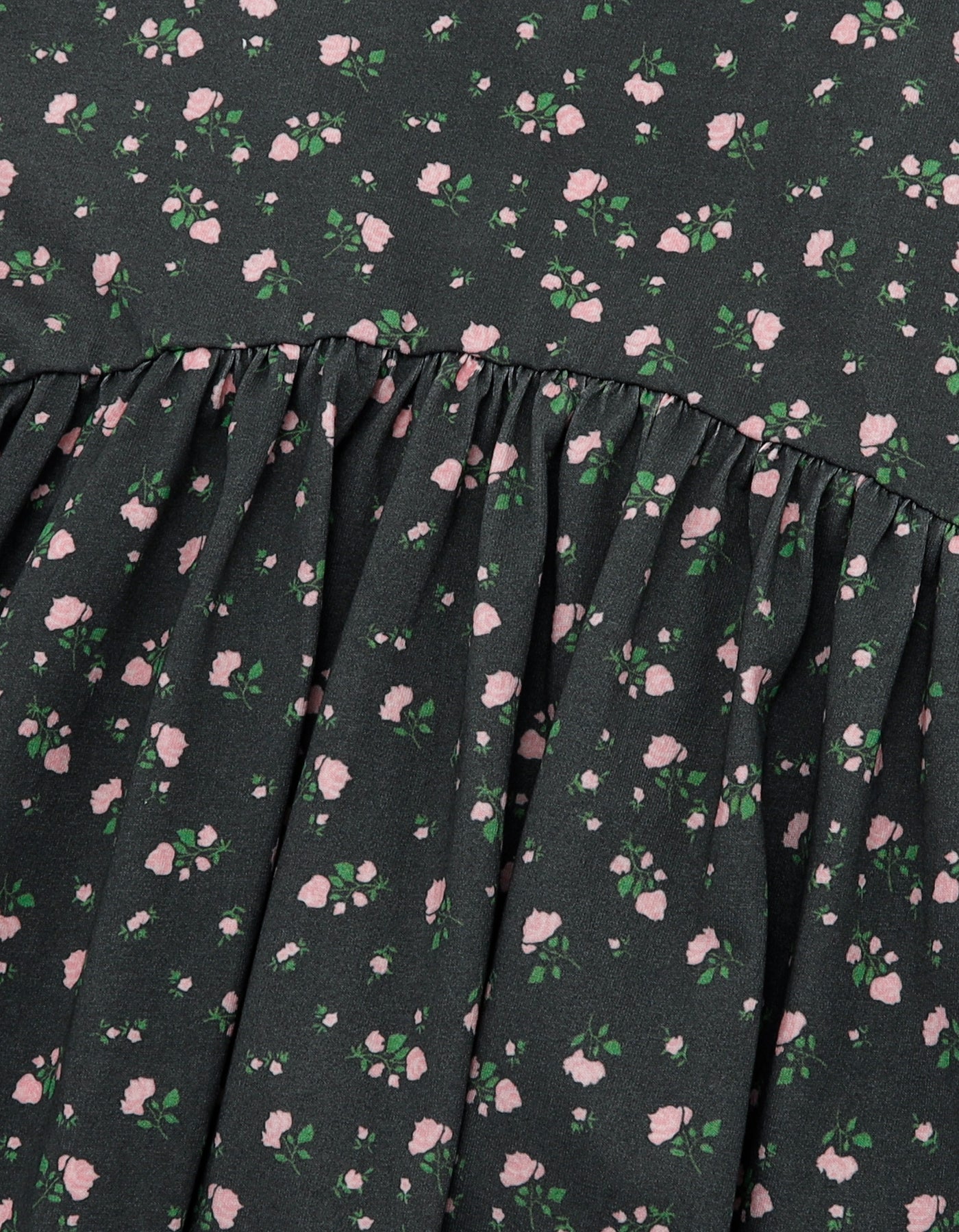 floral bomber mini dress tee / BLACK