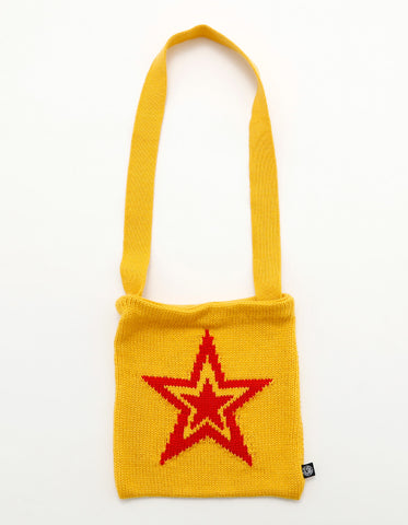 star knitting shoulder bag / YELLOW