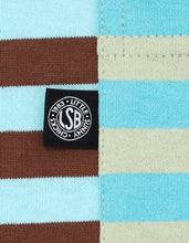 画像をギャラリービューアに読み込む, crazy stripe fake layered long tee / BROWNxBLUE