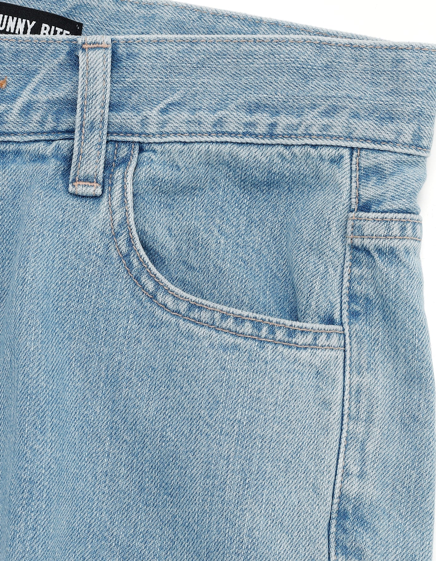 damaged denim pants / BLUE
