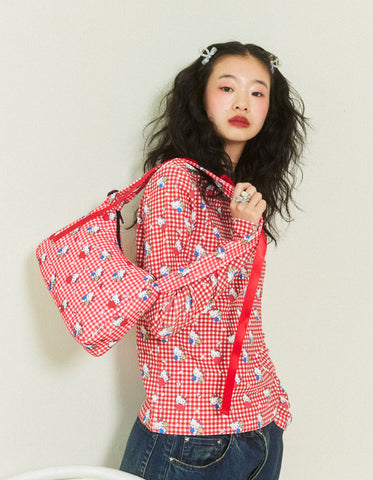 hello kitty x little sunny bite print bag / RED