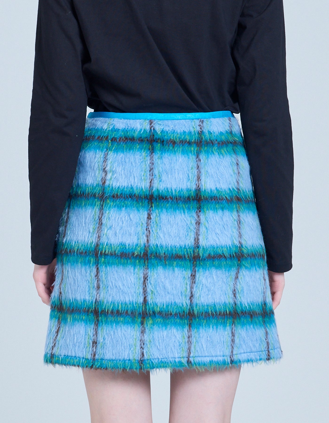 check mini skirt / BLUE