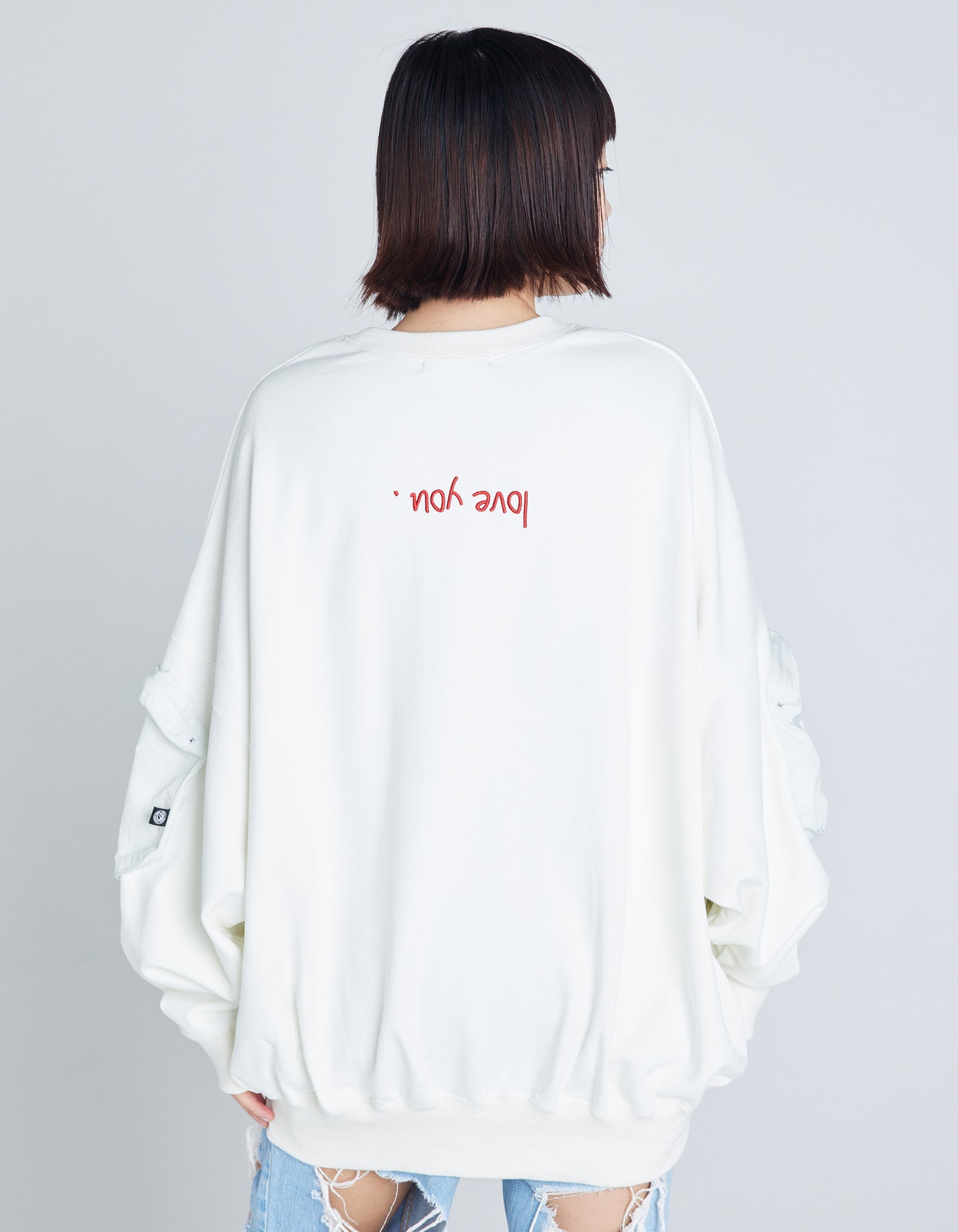 message big sweat top / WHITE