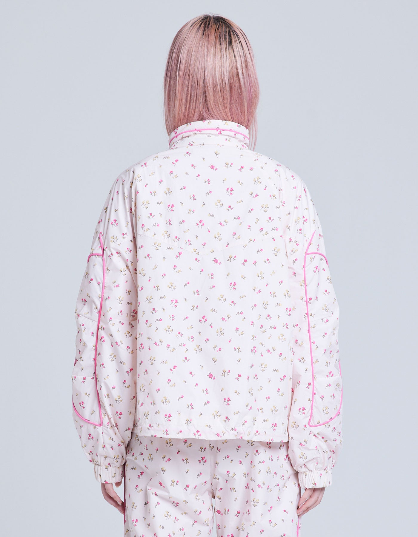 floral nylon jacket / PINK