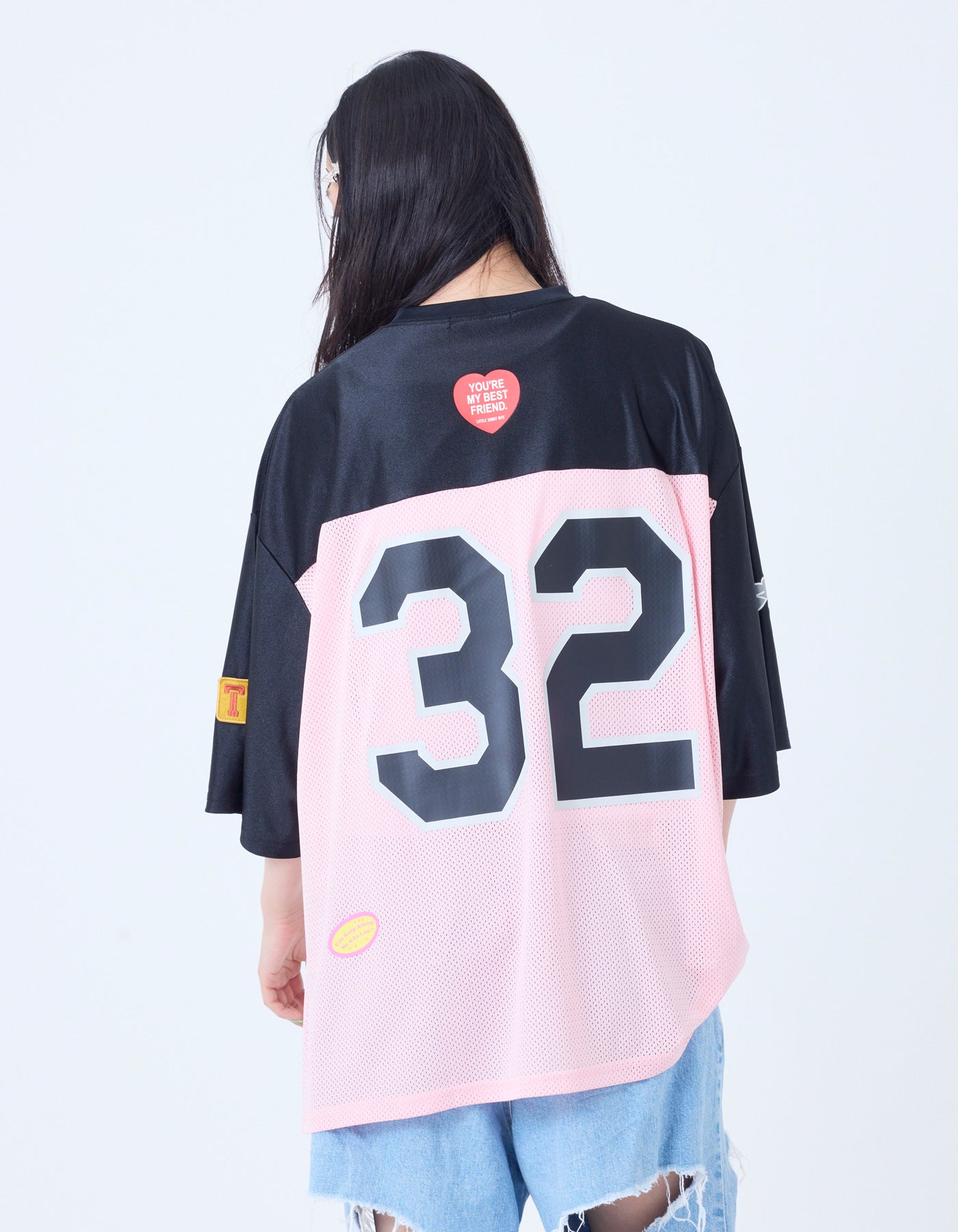 little sunny bite (リトルサニーバイト)sporty mesh big tee / PINK