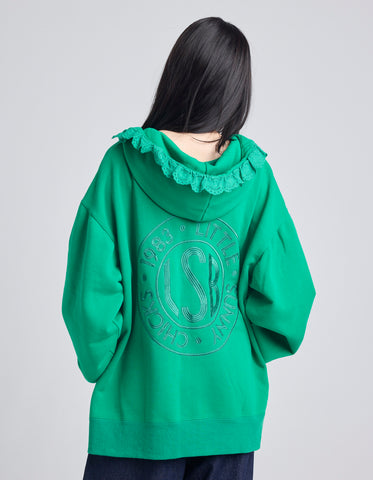 lacy logo hoodie / GREEN