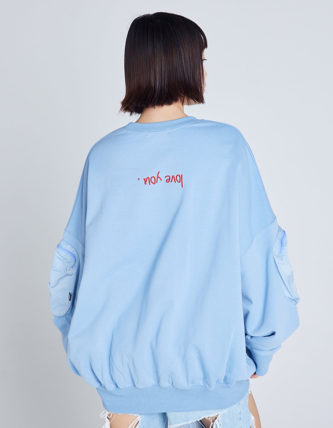 message big sweat top / BLUE