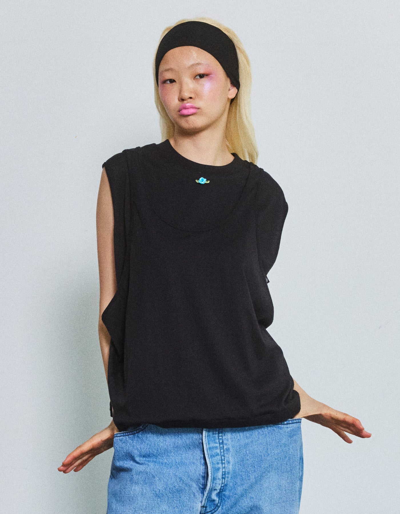 2way summer tank dress / BLACK