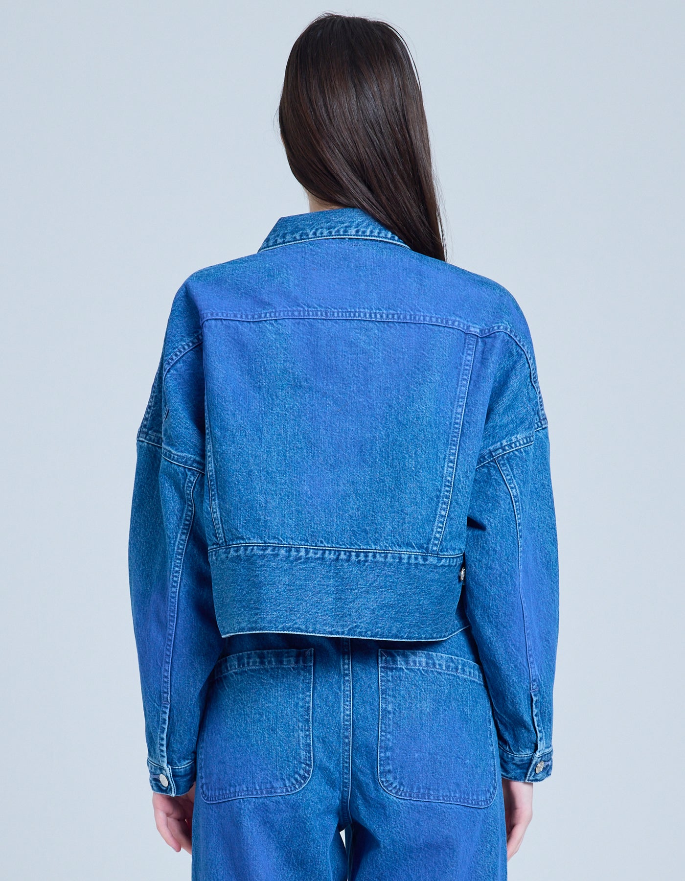 airbrushed denim jacket / INDIGO