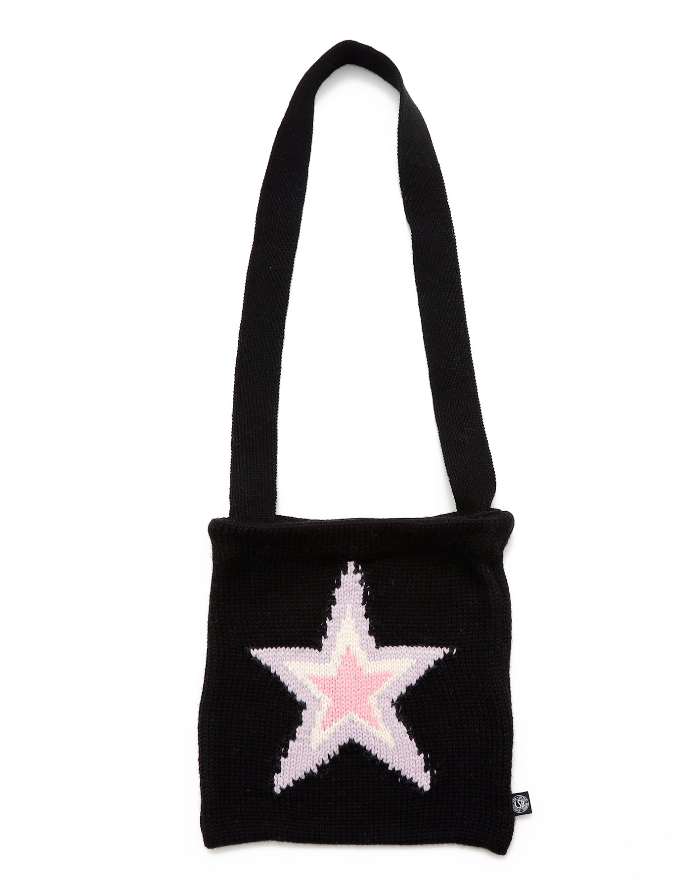 star knitting shoulder bag / BLACK