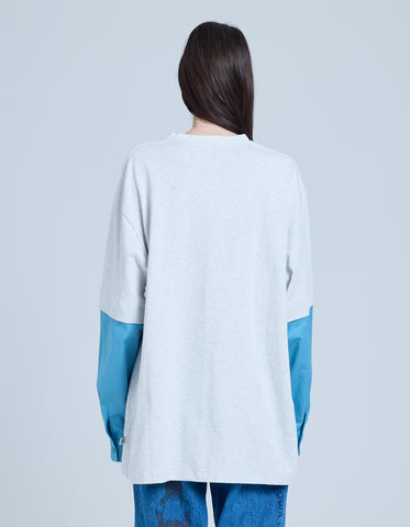 fake layered long tee / GRAY
