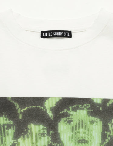 【PRE-ORDER】stranger things x little sunny bite graphic fake layered long tee / WHITE
