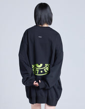 Load image into Gallery viewer, logo sweat top / BLACK