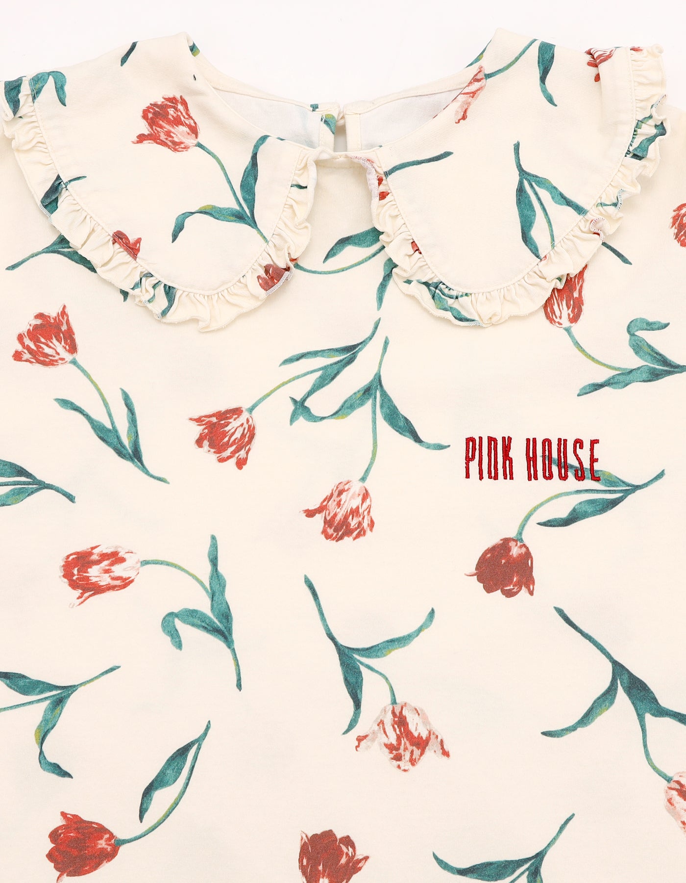 little sunny bite と pink house tulip print long dress / BEIGE