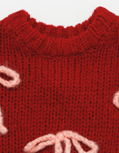 画像をギャラリービューアに読み込む, ribbon knit top / RED