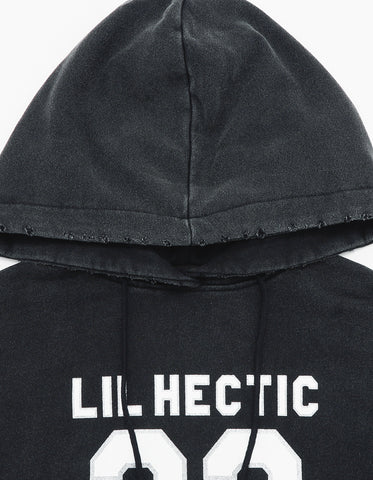 fake layered hoodie / BLACK