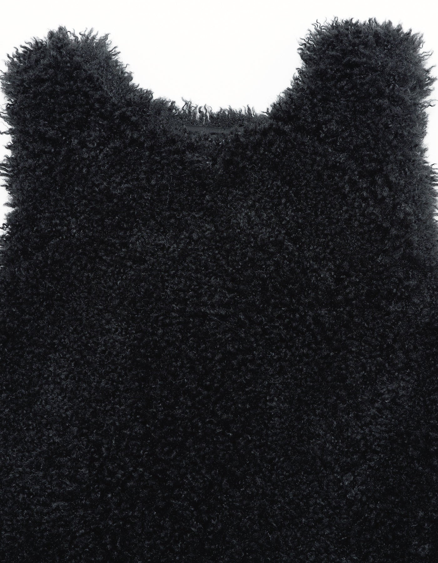 fur mini dress / BLACK