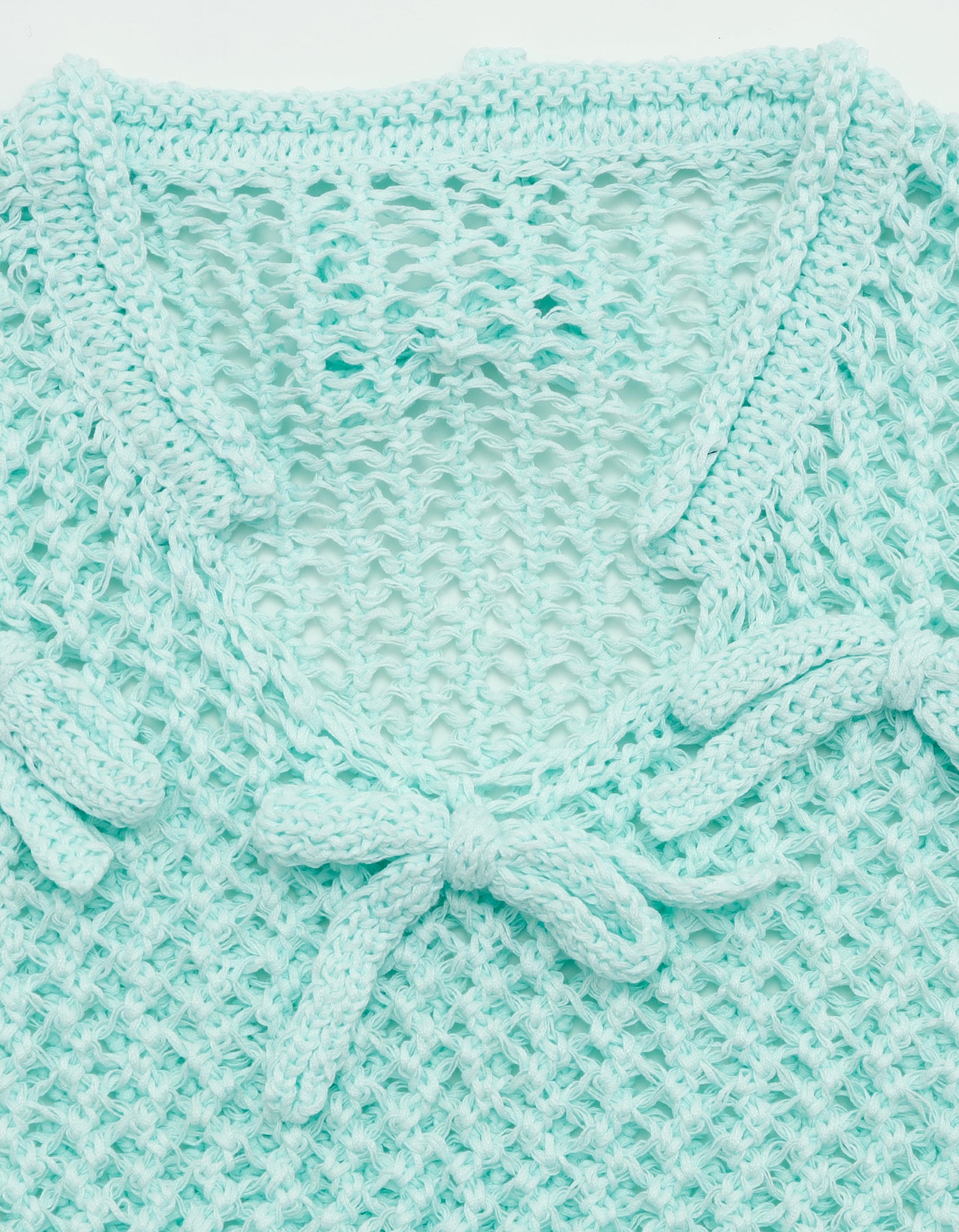 little sunny bite (リトルサニーバイト)Ribbon Short Knit Top / BLUE