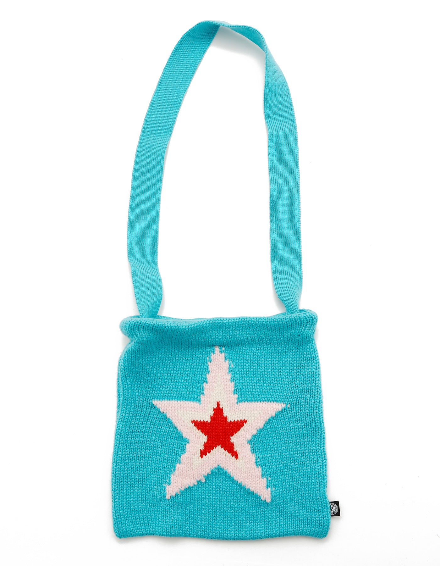 star knitting shoulder bag / BLUE