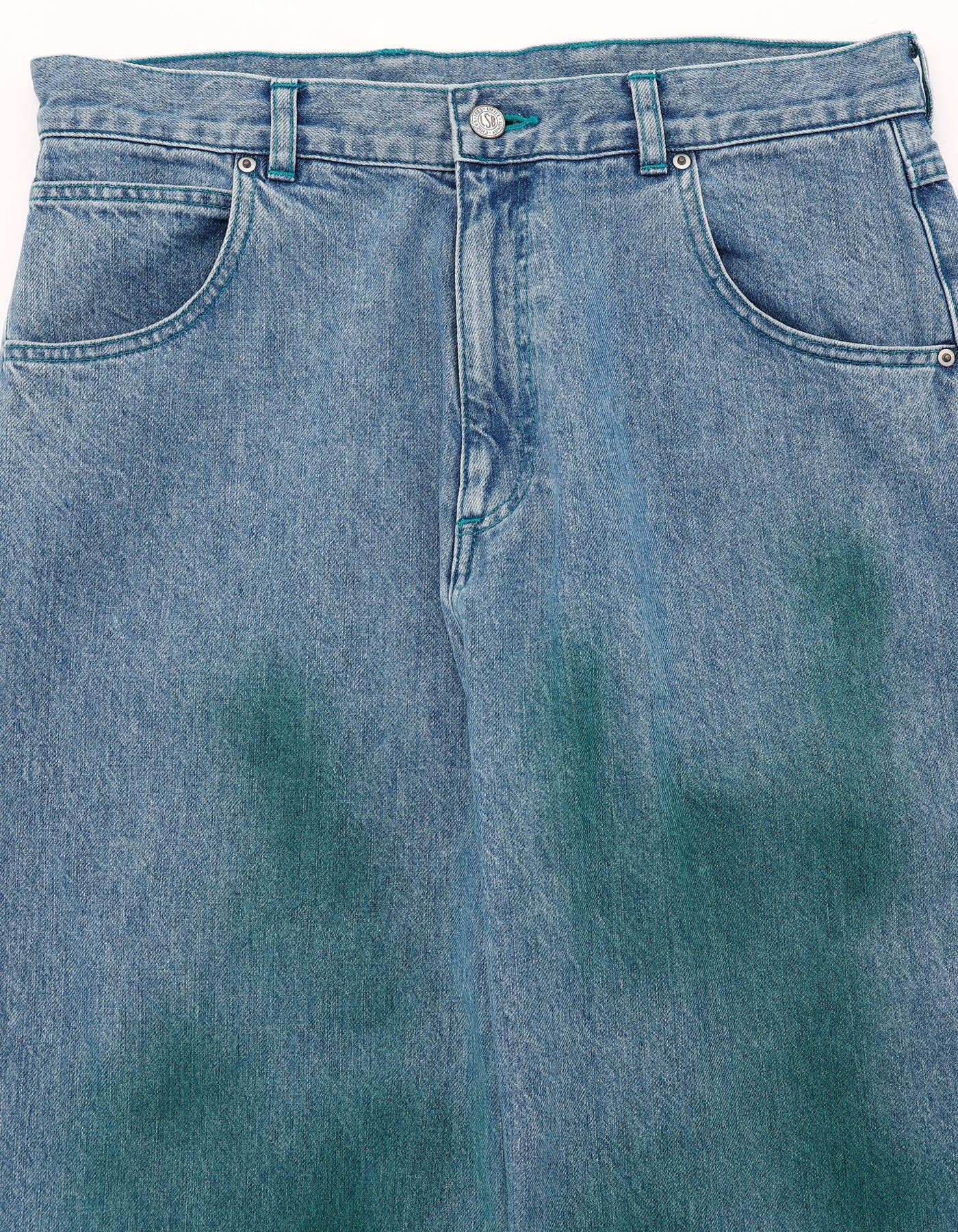 airbrushed denim pants / WASH