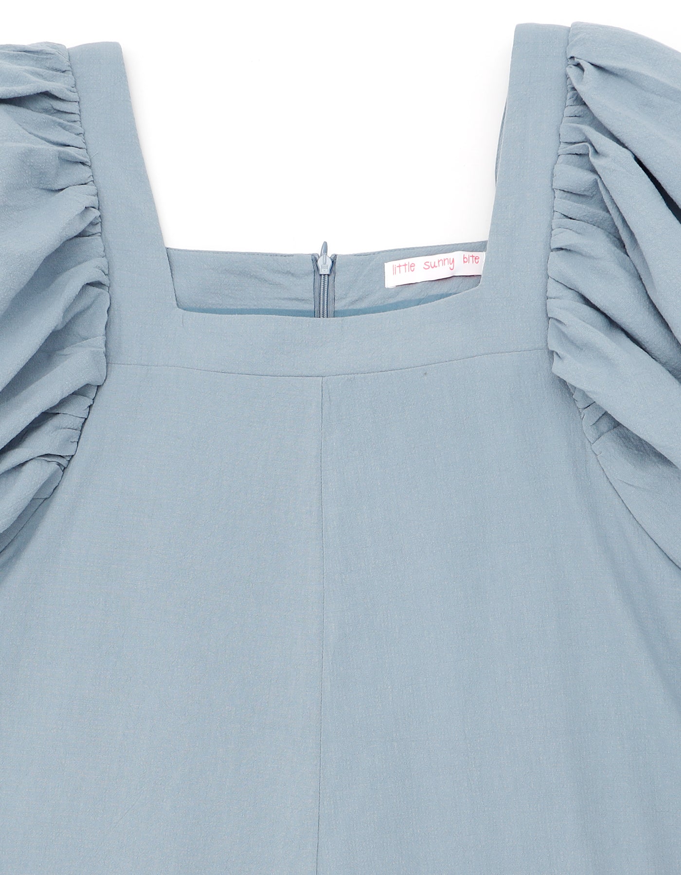 puff sleeve long dress  / BLUE