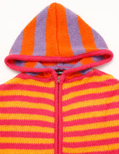 画像をギャラリービューアに読み込む, stripe knit hoodie / ORANGE