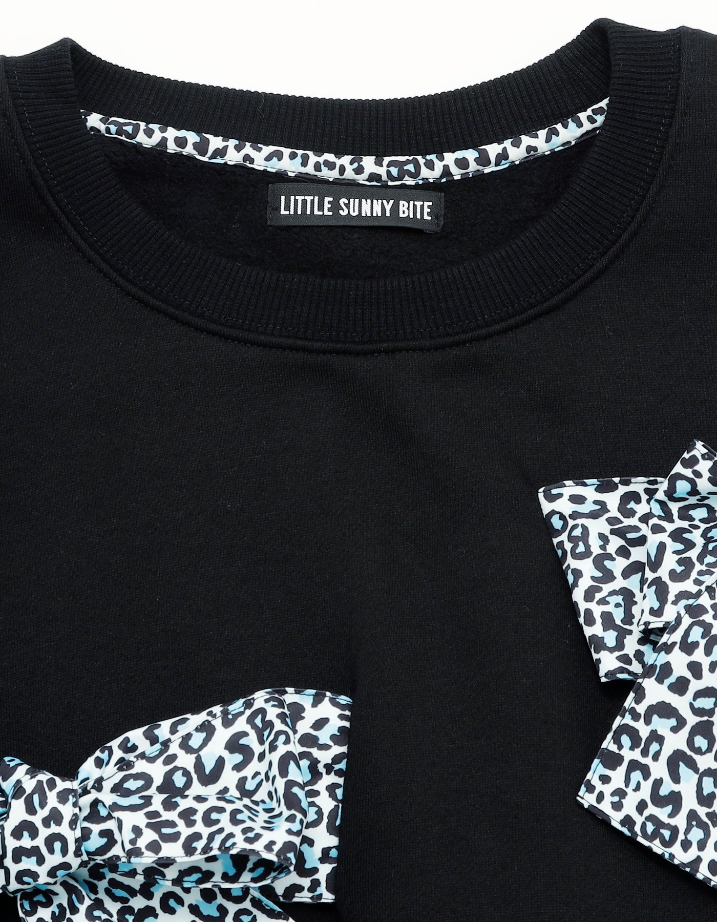 leopard sweat top / BLACK