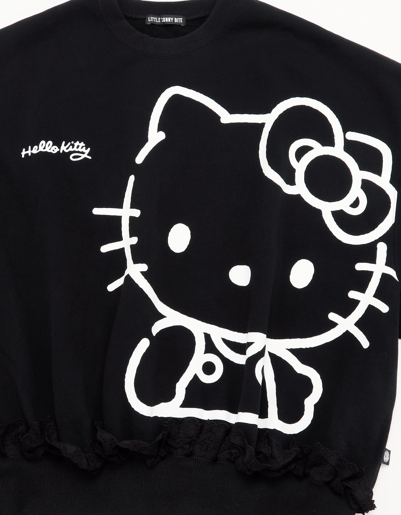 Little sunny biteリトルサニーバイト　リボン付スエットブラック little sunny bite (リトルサニーバイト)hello kitty x little sunny