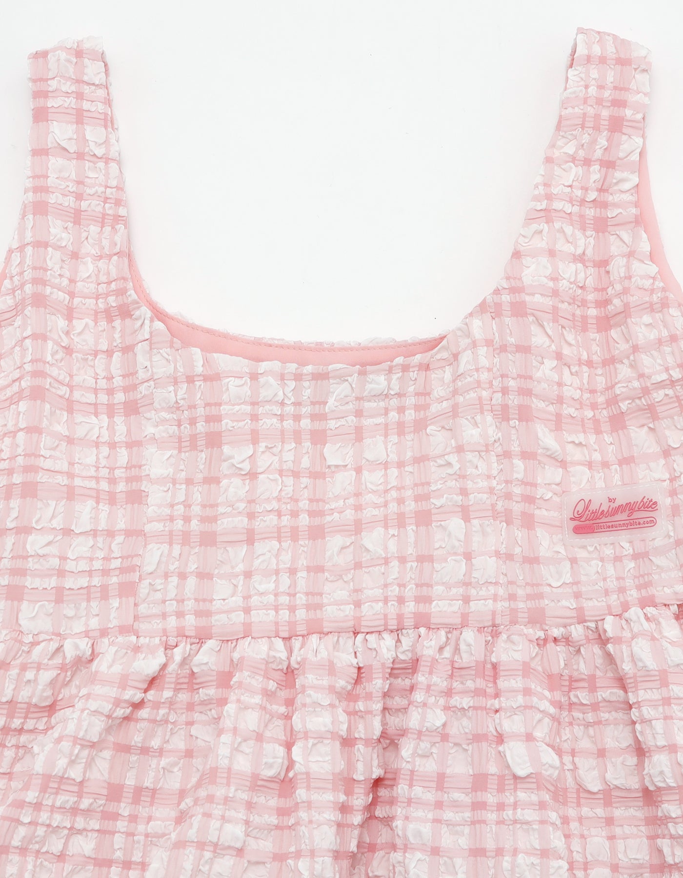 little sunny bite (リトルサニーバイト)checker frill dress / PINK