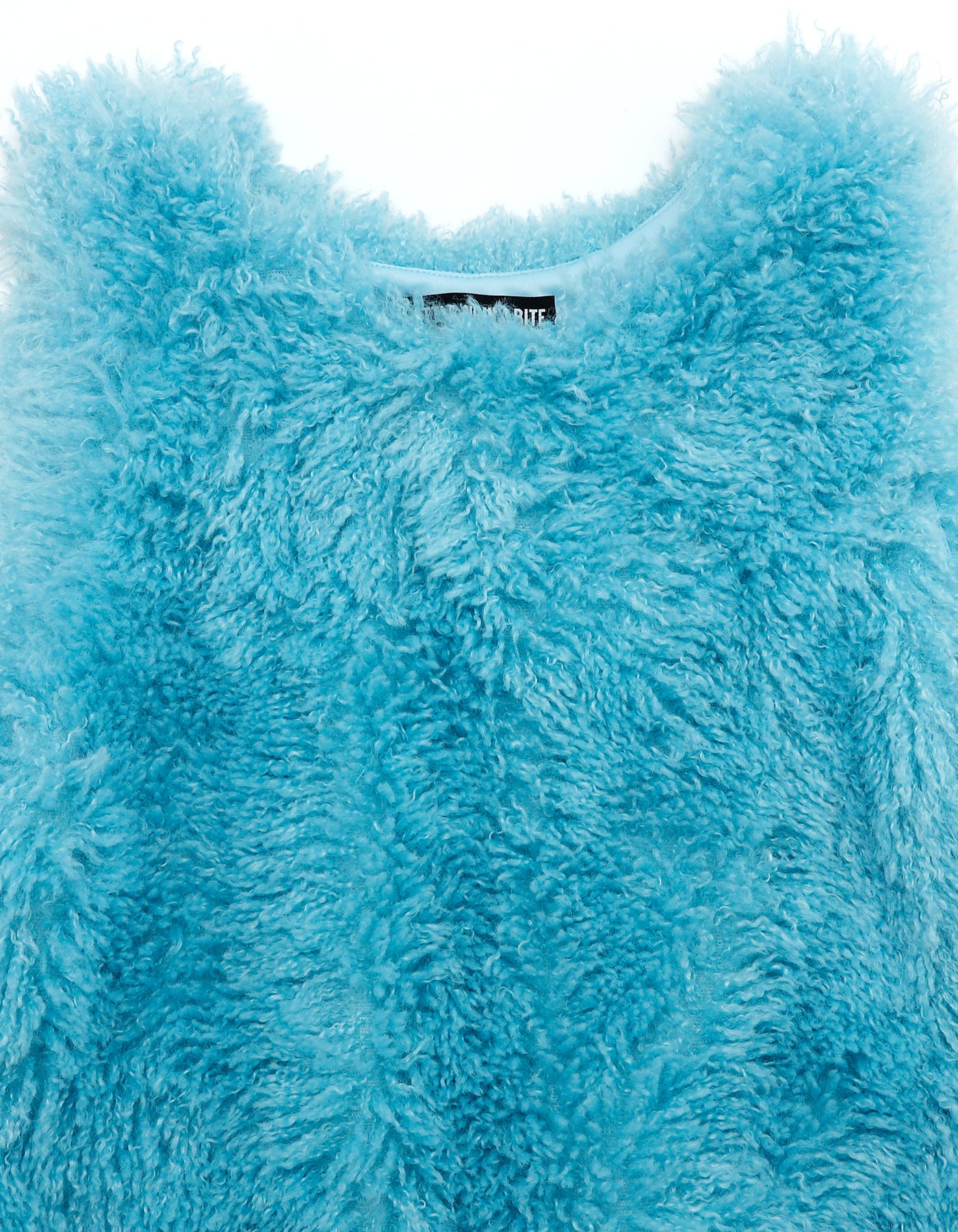 fur mini dress / BLUE