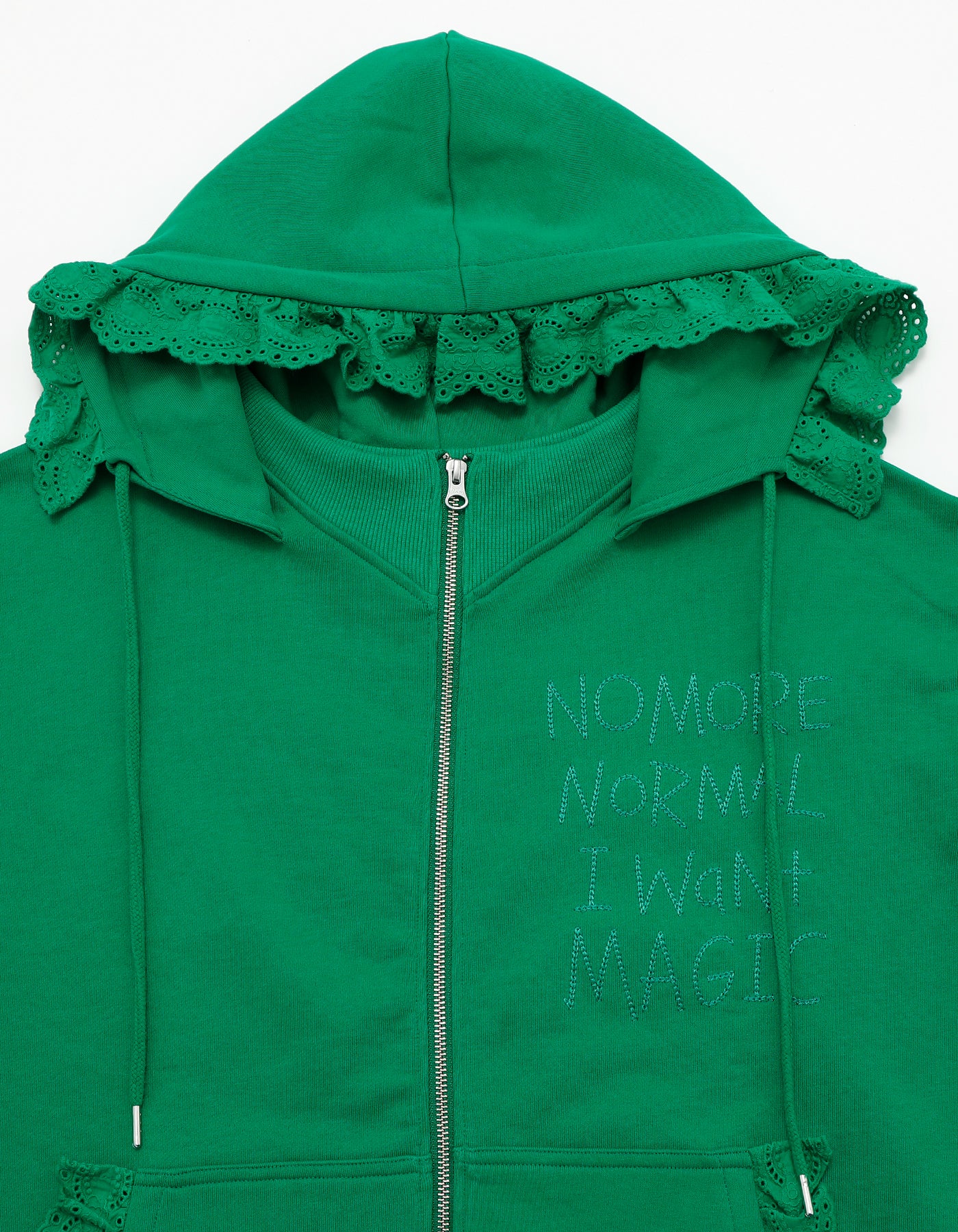 lacy logo hoodie / GREEN